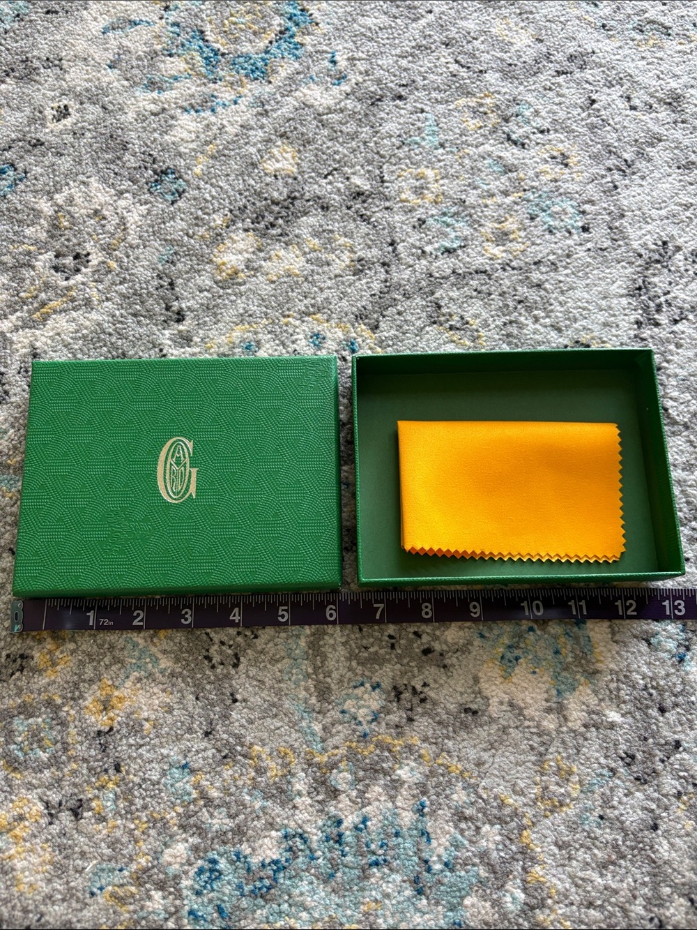 Goyard Green Jewelry Box with Yellow Cloth